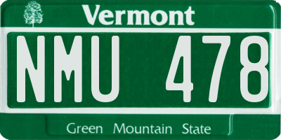 VT license plate NMU478