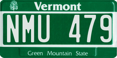 VT license plate NMU479