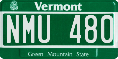 VT license plate NMU480