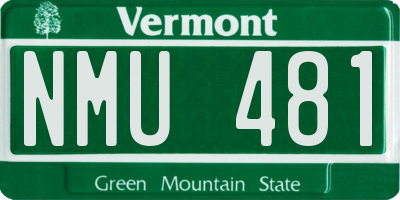 VT license plate NMU481