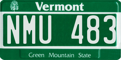 VT license plate NMU483
