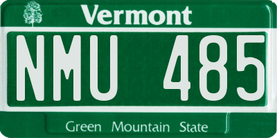 VT license plate NMU485