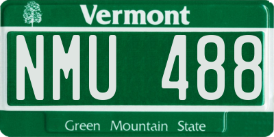 VT license plate NMU488