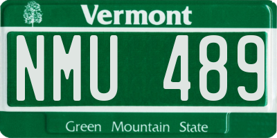 VT license plate NMU489