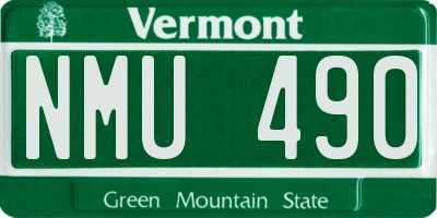 VT license plate NMU490