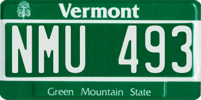 VT license plate NMU493