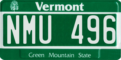 VT license plate NMU496