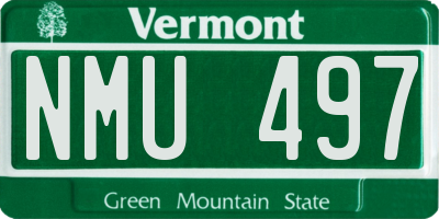 VT license plate NMU497