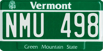 VT license plate NMU498