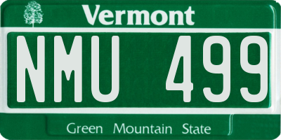 VT license plate NMU499