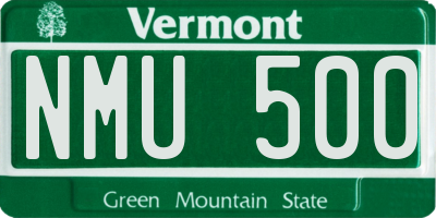VT license plate NMU500