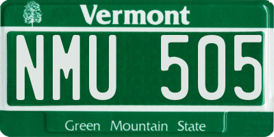 VT license plate NMU505