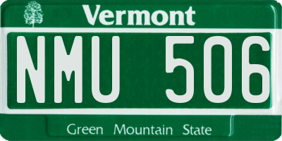 VT license plate NMU506