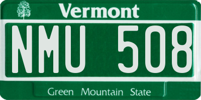 VT license plate NMU508