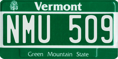 VT license plate NMU509