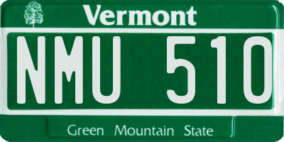 VT license plate NMU510