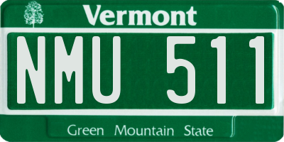 VT license plate NMU511