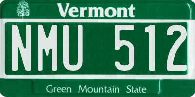 VT license plate NMU512