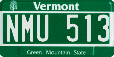 VT license plate NMU513