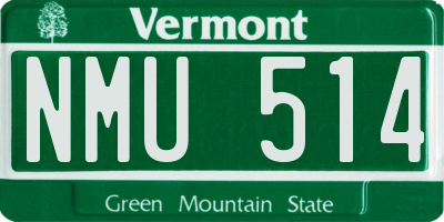 VT license plate NMU514