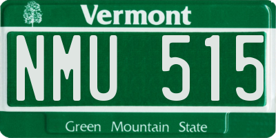 VT license plate NMU515