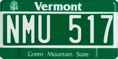 VT license plate NMU517