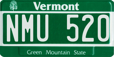 VT license plate NMU520