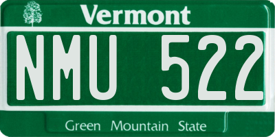 VT license plate NMU522