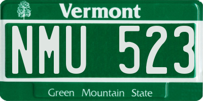 VT license plate NMU523
