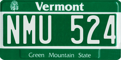 VT license plate NMU524