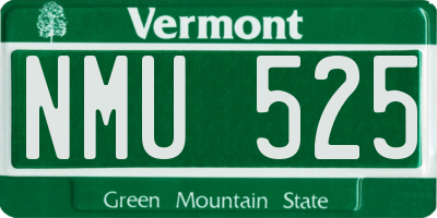 VT license plate NMU525