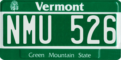 VT license plate NMU526