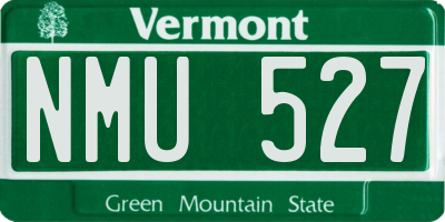 VT license plate NMU527