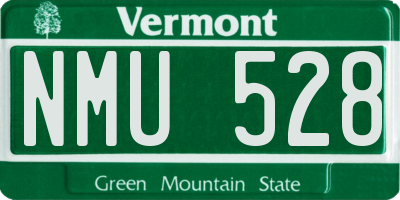 VT license plate NMU528