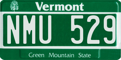 VT license plate NMU529