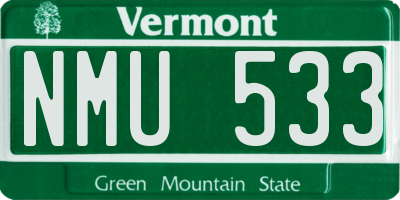VT license plate NMU533
