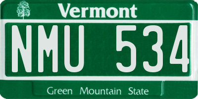 VT license plate NMU534
