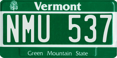 VT license plate NMU537