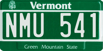VT license plate NMU541