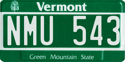 VT license plate NMU543