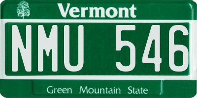 VT license plate NMU546