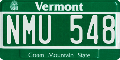 VT license plate NMU548
