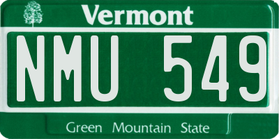 VT license plate NMU549