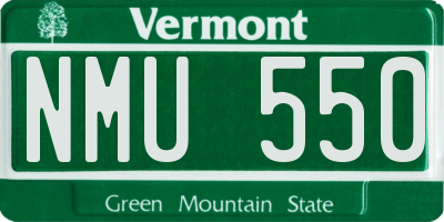 VT license plate NMU550