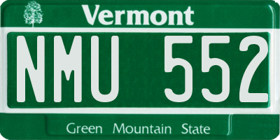 VT license plate NMU552