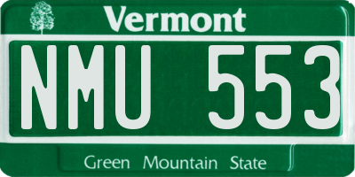 VT license plate NMU553