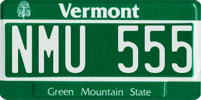 VT license plate NMU555