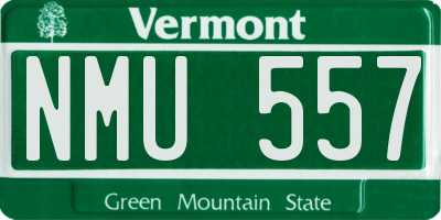 VT license plate NMU557