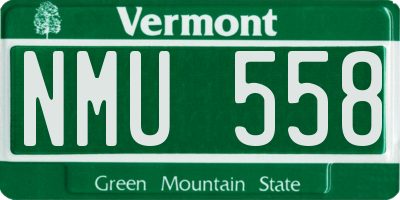 VT license plate NMU558