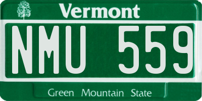 VT license plate NMU559